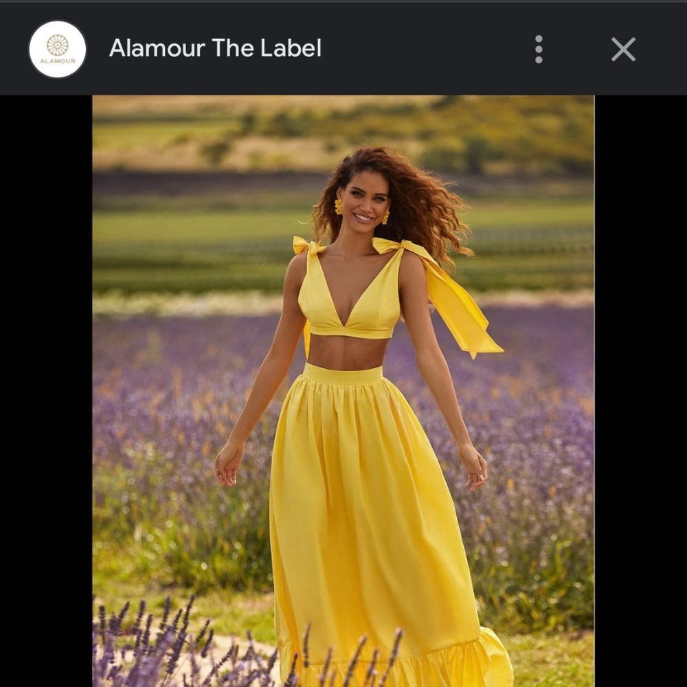 Alamour The Label Yellow Two-Piece Dress